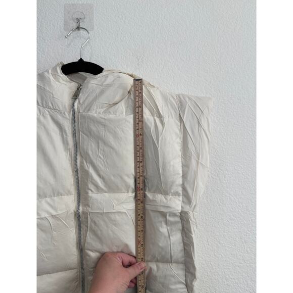 NWT Women's White Puffer Vest Jacket with Hoodie Open Side Tie Y2k 2XL - Picture 5 of 10